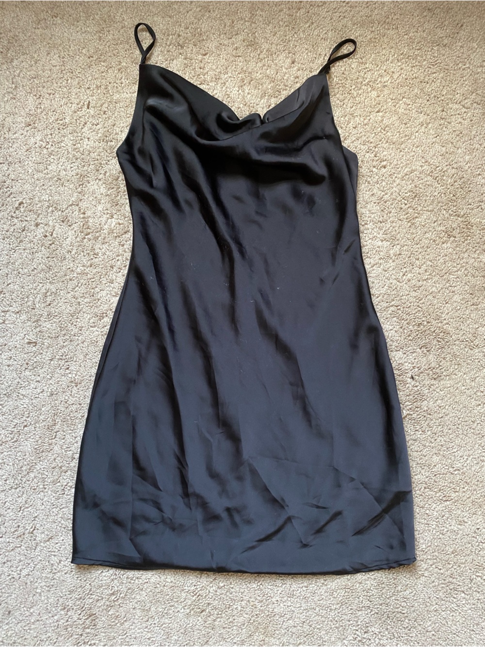 Urban Outfitters Black Satin Slip Mini Dress